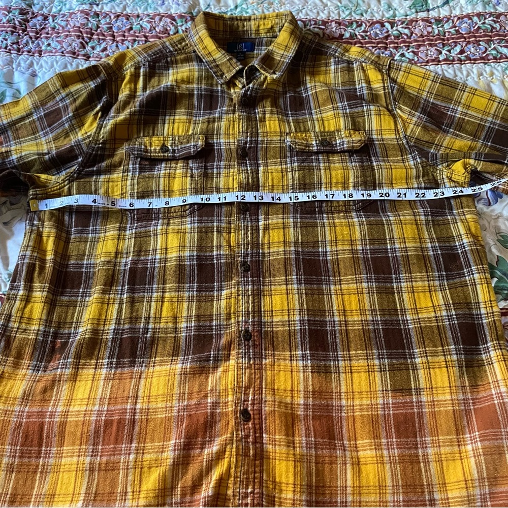 Upcycled Bleached With Back Appliqu Button Down M… - image 8